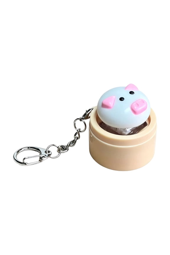 Carryable Squeeze Accessory, Keychain Squeeze, Squeeze Toys for Adults, Sensory Squeeze Toys, 2X2 Inch Cartoon Pig Press Glow Desktop Display Piece Portable Gift Attaches Securely