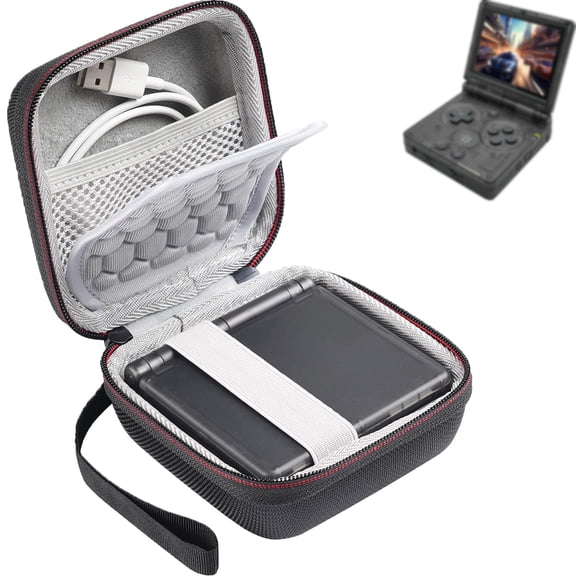 Carrying Case for Anbernic RG35XXSP Flip/ RG35XXSP / RG 34XXSP Handheld Game Console, Protective Storage case for Nintendo Game Boy Advance SP with Shock Absorbing and Accessory Pocket