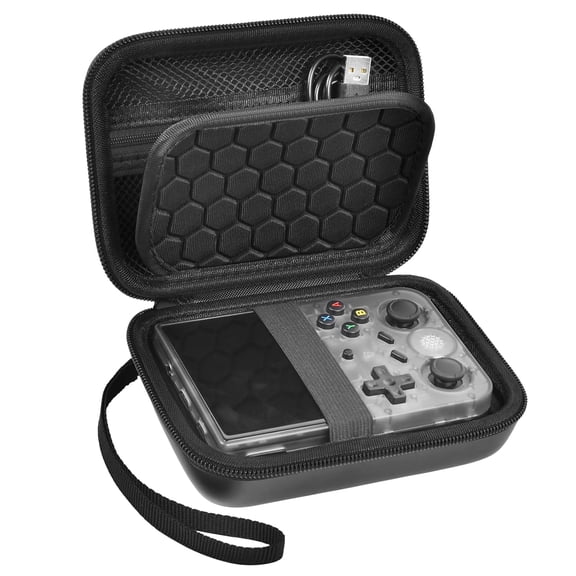 Carrying Case Bag for Anbernic RG35XX RG353V RG353VS Retro Handheld Game Console, RG35xx Case with Hand Strap, RG353v Portable Hard Travel Bag Game Accessories
