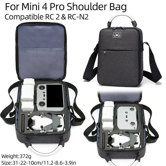 Carrying Case Compatible for DJI Mini 4PRO, Crossbody Storage Bag Shell Shoulder Case Drone Remote Control Shockproof Carrying Shoulder Bag Pouch Travel Protection Case (Case Only)