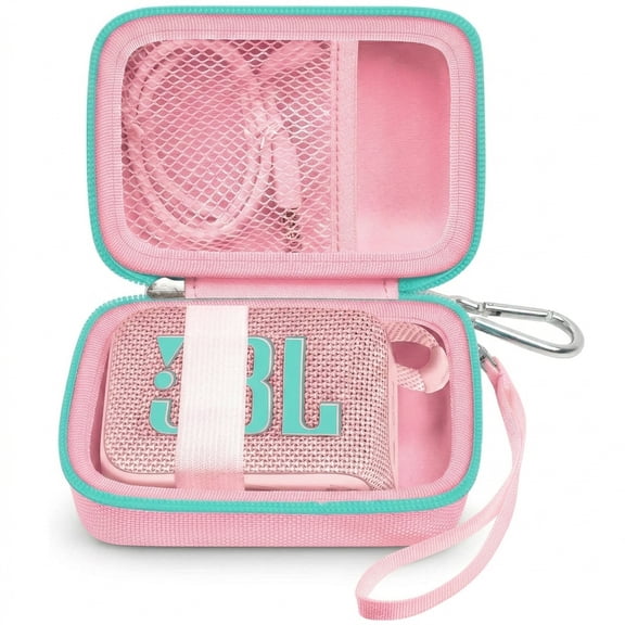 Carrying Case Compatible with JBL Go 4 - Portable Bluetooth Speaker Box Pro Sound, Also for Go 3/Go3 Eco/Go2 Waterproof Mini Wireless Speakers - Case Only (Pink)