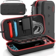 Carrying Case Compatible with Nintendo Switch/OLED, Switch Case for Joy-Con & Adapter, Best Gift with 20 Games Hard Shell Protective Travel Case Pouch for Nintendo Switch Console & Accessories