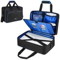 thumbnail image 1 of Carrying Case Compatible with PS5/PS5 Pro/PS4,17 Pockets Travel Storage Bag with Thick Padding Compatible with PS5 Digital Edition,Controller,Game Discs,Charger & Accessories,Black,Blue, 1 of 7