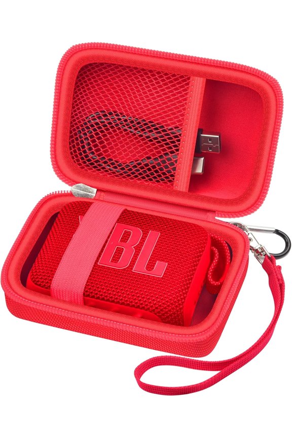 Carrying Case Compatible with JBL Go 3 Portable Bluetooth Wireless Speaker (Red)