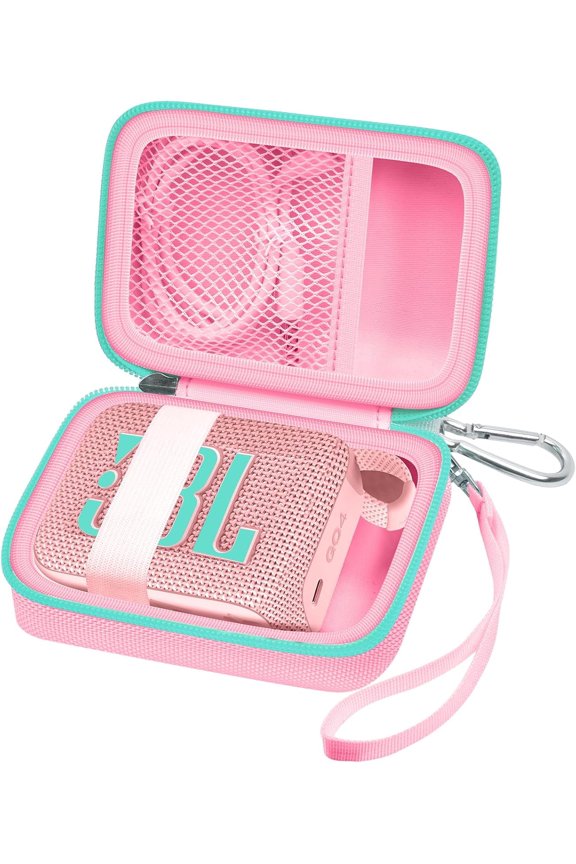 Carrying Case Compatible with JBL Go 4 Portable Bluetooth Wireless Speaker (Pink)