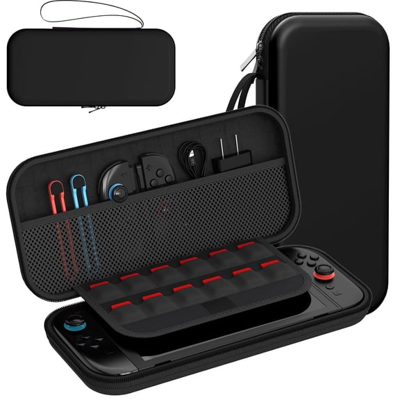 Carrying Case Compatible with Switch 2 ( 2025 ), Portable Switch Travel Carry Case, Protective Shell Pouch with Pockets for Accessories (Black)