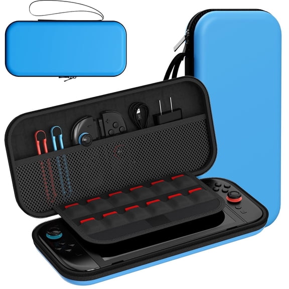 Carrying Case Compatible with Switch 2 ( 2025 ), Portable Switch Travel Carry Case, Protective Shell Pouch with Pockets for Accessories (Blue)