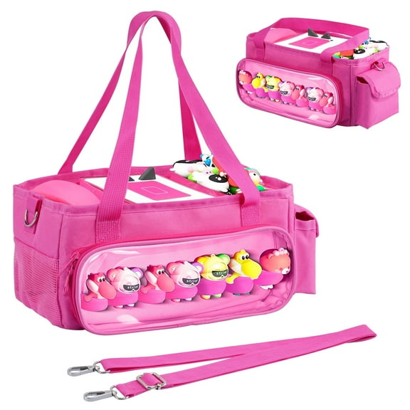 TiMOVO Carrying Case Compatible with Toniebox Starter Set, Travel Portable Carrying Bag with Shoulder Strap and Handle, Pink