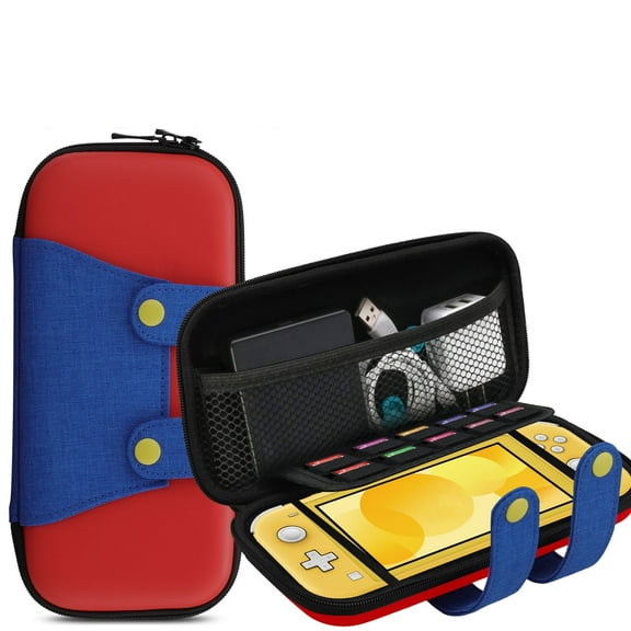 Carrying Case Fit for Nintendo Switch Lite, Carry Bag Portable Hard Shell Cover Travel Carrying Storage Case Fit for Nintendo Switch Lite 2019, 10 Game Card Holders, Anti-scratch, Mar-io