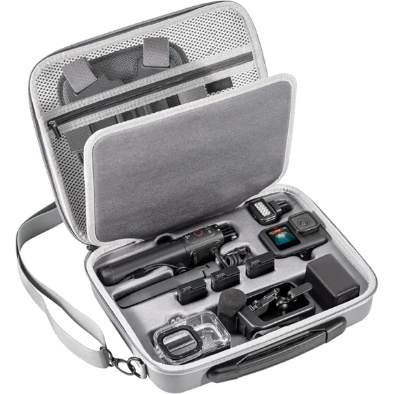 Carrying Case for GoPro Hero 13 12 11 10 9 8 7 Action Camera Hard Organizer Case Carrying Bag Accessories Travel Storage Chest Mount/Media Mod/Volta Protective Housing for dji osmo action 6 5