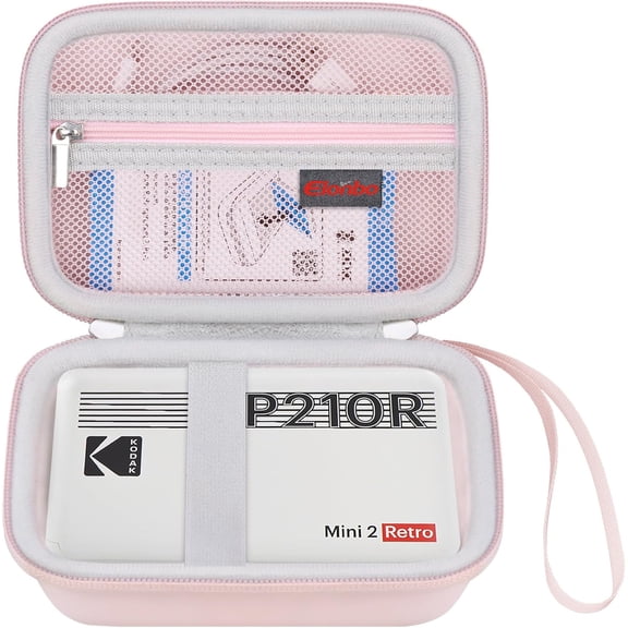 Carrying Case for KODAK Mini 2 Retro 2x3 P210R 4PASS Portable Photo Printer/Kodak Mini Shot 2 Retro C210R 4PASS 2-in-1 Instant Digital Camera, Mesh Bag fits Film Cartridge Photo Paper, Pink