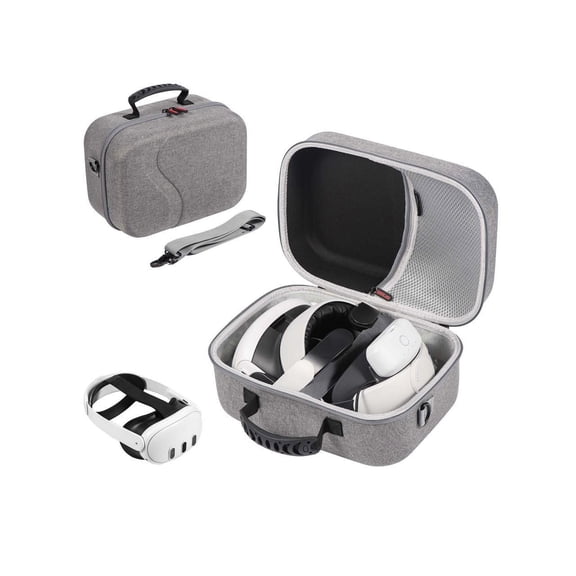 Carrying Case for Meta Quest 3, Hard Travel Case for Oculus Quest 3 with Elite Strap, Controllers and Other Accessories, Hard Case and Soft Lining for Travel and Storage