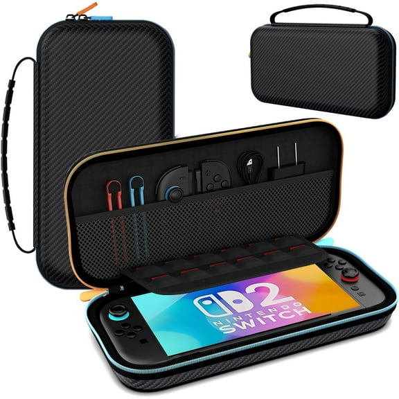 Carrying Case for Nintendo Switch 2 (2025) Portable Hard Shell Portable Hard Shell Pouch Carrying Travel Game Bag for Nintendo Switch 2 Accessories Holds 12 Game Card Storage