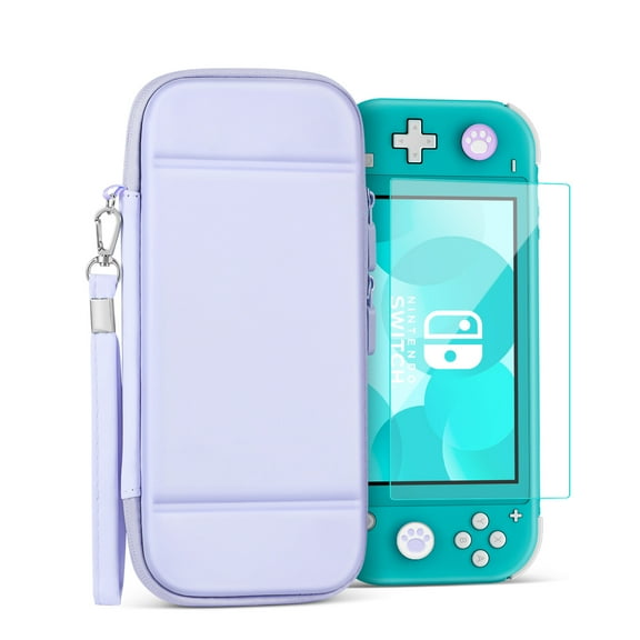 Carrying Case for Nintendo Switch Lite, Purple - Kawaii Cute Portable Travel Case, Protective Storage Carry Bag for Girls with Screen Protector, 10 Game Cartridge Holder