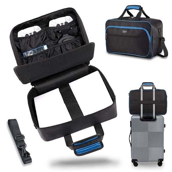 Carrying Case for PS5, PS5 Pro, Travel Case Suitable for Playstation 5 Discs Digital Edition, Large Capacity Storage Bag for Console, Headset, Controllers, Game Accessories