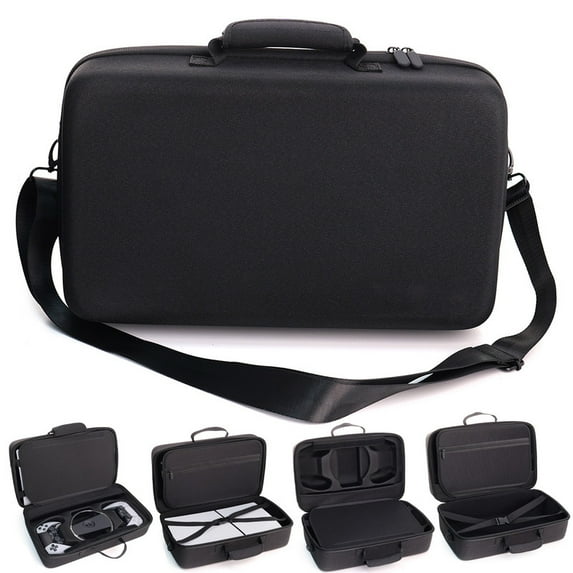 Carrying Case for PS5 Pro/Slim, Hard Shell Carrying Case for Playstation 5 Disk/Digital Edition,Travel Protective Bag Storage Console, Controllers, Stand, Accessories - Black