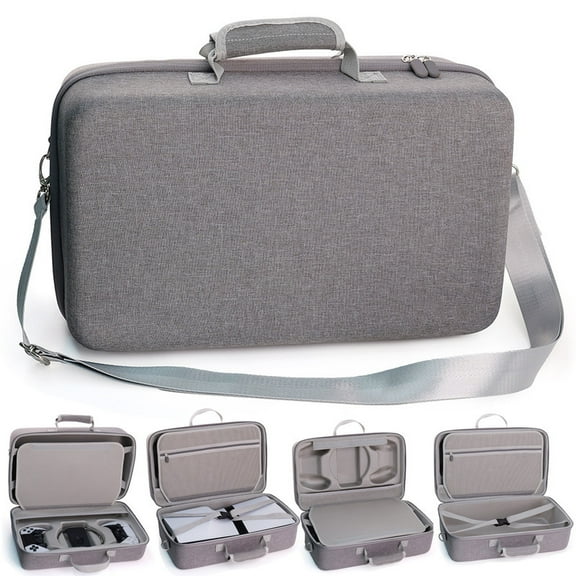 Carrying Case for PS5 Pro/Slim, Hard Shell Carrying Case for Playstation 5 Disk/Digital Edition,Travel Protective Bag Storage Console, Controllers, Stand, Accessories - Gray