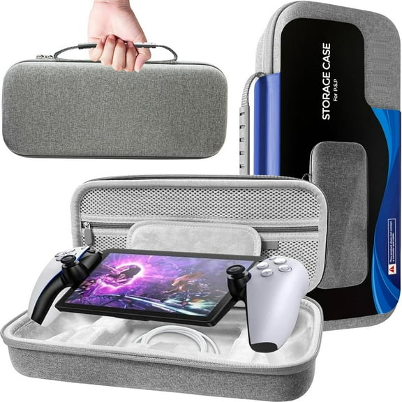 Carrying Case for PS Portal Remote Player, Hard PS Portal Case with Spare Parts Storage, EVA Shockproof Protective Handheld Travel Bag for PS 5 Portal, PS Portal Accessories (Gray)