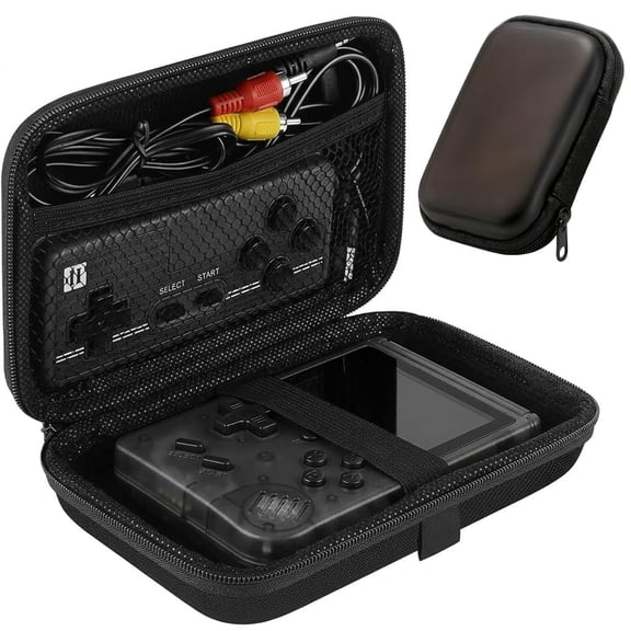 Hard Carrying Case for R36S RG35XX RG353V RG353VS Retro Handheld Game Console with Accessory Pocket, Black