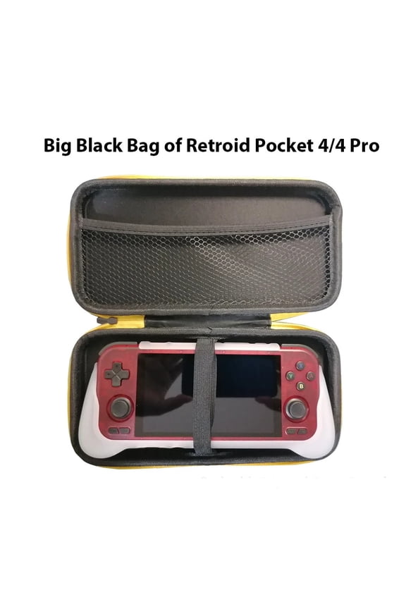 Carrying Case for Retroid Pocket 4/ 4Pro Handheld Game Console Protective Case Storage Bag for Pocket 4/4Pro Large Black Pouch Pack Grip Carry Case Organizer Bag