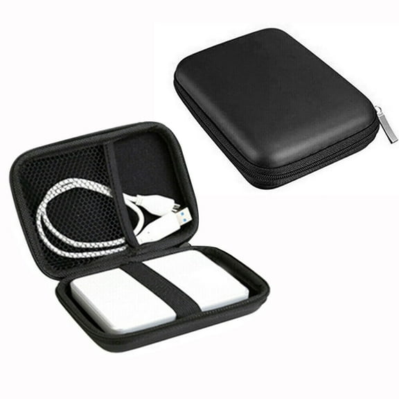 Carrying Case Storage Organizer Bag for External 2.5" Hard Drive, Portable Cover Pouch USB HDD Hard Disk Protective EVA Shockproof Travel Case for Western Digital WD Elements for Seagate