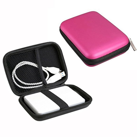 Carrying Case Storage Organizer Bag for External 2.5" Hard Drive, Portable Cover Pouch USB HDD Hard Disk Protective EVA Shockproof Travel Case for Western Digital WD Elements for Seagate
