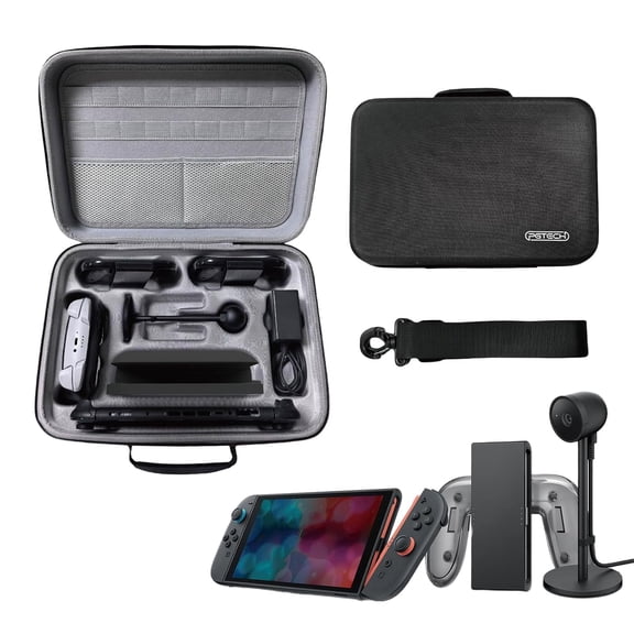 Carrying Case for Switch 2 2025 ,with 18 Games Cartridges and Camera Storage Travel Case for Switch 2 and Switch 2 Accessorieswith Handles and Shoulder Straps