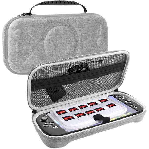 Carrying Case for Switch 2, Slim Portable Travel Bag with 10 Game Cards Storage, Nylon Hard Shell & Soft Fabric Lining for Joy-Con Controller Accessories, Gray