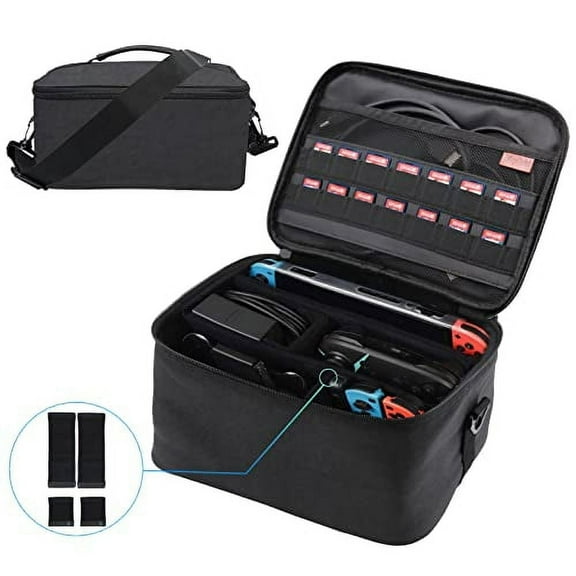 Carrying Case, Switch Case Travel，Portable Nylon Travel Case Storage Bag for Men, Green & Red & Black