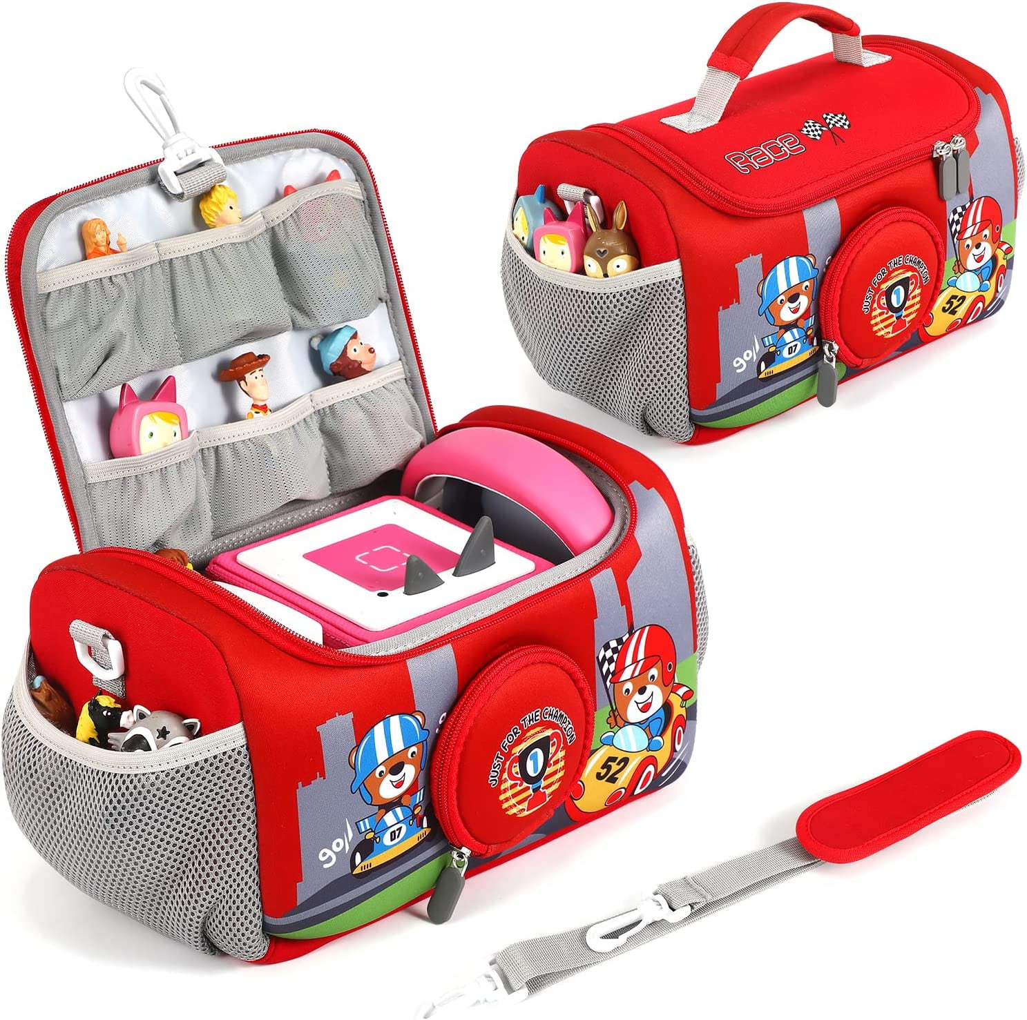 Carrying Case for Toniebox Starter Set Storage Carrier Bag for Toniesbox  Audio Player Carrying Box for Kids Toniebox Accessories Travel Carrying Bag  for Toniebox Red 