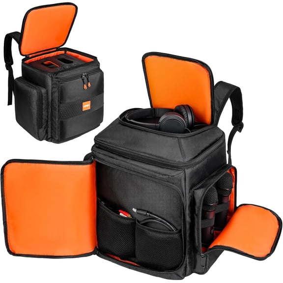 Carrying Case Travel Backpack Compatible with JBL Partybox Encore Essential / Essential 2, Portable Speaker Bag Fits Encore / Encore 2 & Bose S1 Pro / S1 Pro+, Extra Storage Pockets for Microphone, C