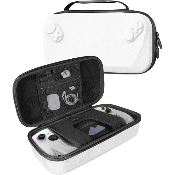 Carrying Case Travel Cover for ROG Xbox Ally X/ROG Xbox Ally Gaming Handheld Console,Portable Hard Shell Storage Bag Protective Case for ROG Xbox Ally Gaming Handheld & Accessories,White