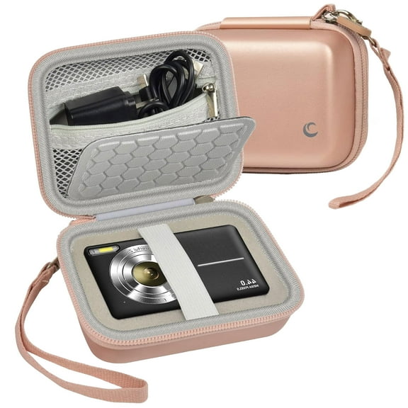 Carrying Case for Digital Camera, AbergBest 21 Mega Pixels 2.7" LCD Rechargeable HD / DSCW830 Cameras for Travel - Rose Gold
