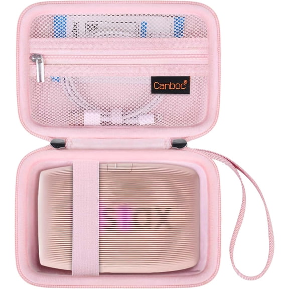Carrying Case for Fujifilm Instax Mini Link 3/2/1/ Link+ Smartphone Printer, Mesh Pocket fit Instant Film and Cable, Soft Pink (Case Only)