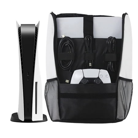 Carrying Case for PS5 Lightweight Console Travel Bag Backpack for PlayStation Console Controllers Special Storage for CD Cable or Other Accessories