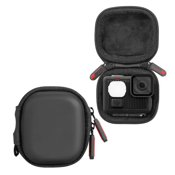 Carrying Case for gopro Lit Hero/Hero Accessories Hard Shell PU Cover Protection Storage MINI Bag Travel Portable Cases with Carabiner Action Camera