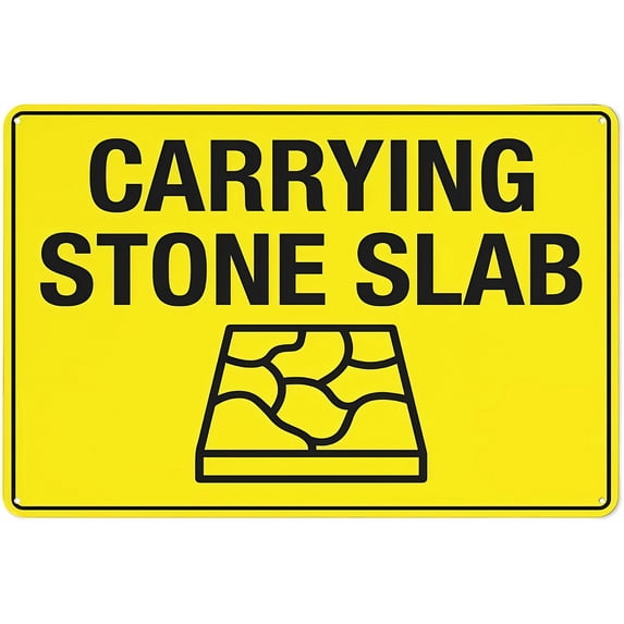 Carrying Sign Carrying Stone Slab Metal Aluminum Sign 8