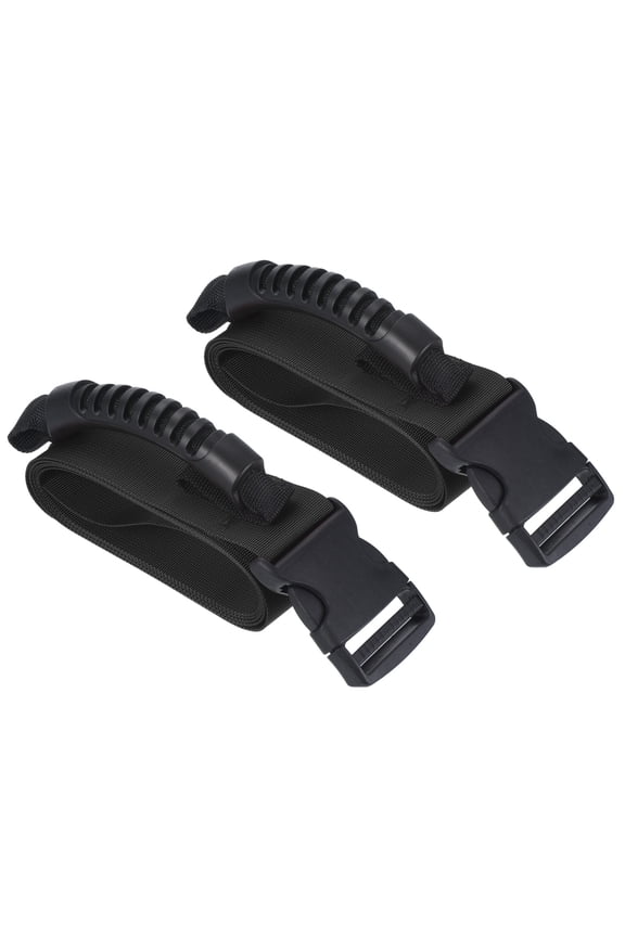 Carrying Strap with Handle, 2 Pack Adjustable Nylon Belt for Moving Boxes Grocery Luggage, Black