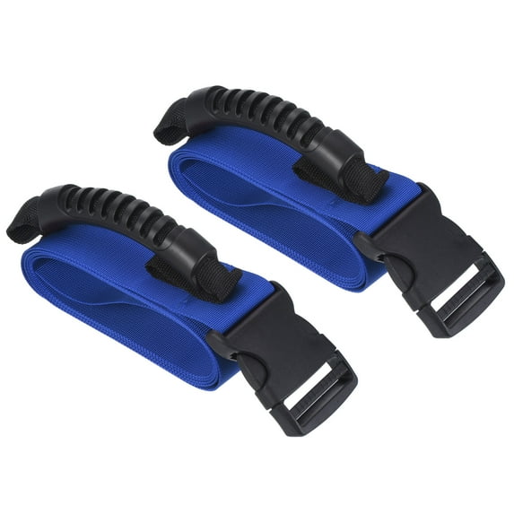 Carrying Strap with Handle, 2 Pack Adjustable Nylon Belt for Moving Boxes Grocery Luggage, Blue