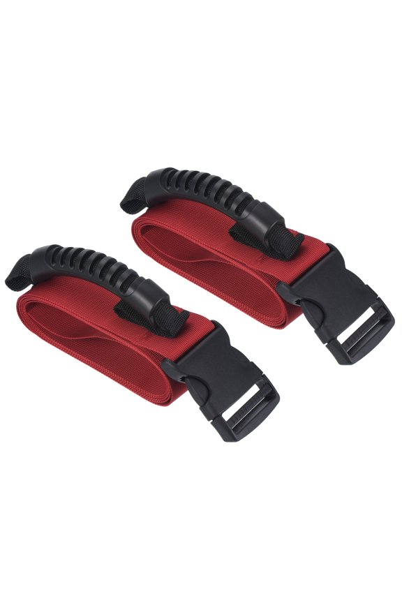 Carrying Strap with Handle, 2 Pack Adjustable Nylon Belt for Moving Boxes Grocery Luggage, Red