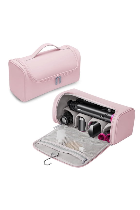 Carrying Travel Case Compatible with Dyson/Shark Flexstyle Complete Styler and Accessories,PU waterproof Portable Bag,with Hanging Hook,Storage bag for hairdressing tools