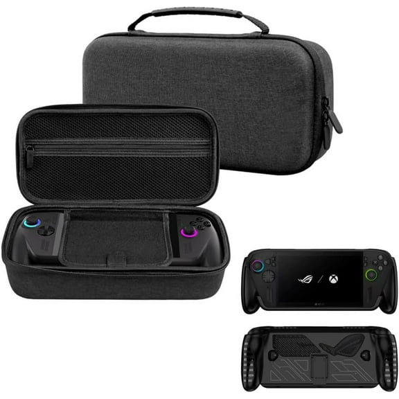 Carrying case 2 in 1 Set for ROG Xbox Ally X/ROG Xbox Ally, Carrying bag*1+Silicone Protective Case*1 (Black)