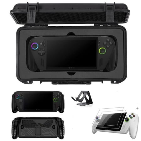 Carrying case 5 Set for ROG Xbox Ally X/ROG Xbox Ally,Waterproof Hard Case*1+Transparent silicone cover*1+ desktop stand*1+Protective Film*2.