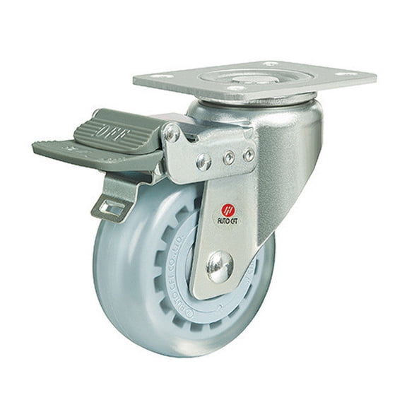 Carrymaster ACLMU-100SFB Medium-Duty Swivel Flange Brake Non-Leveling Caster