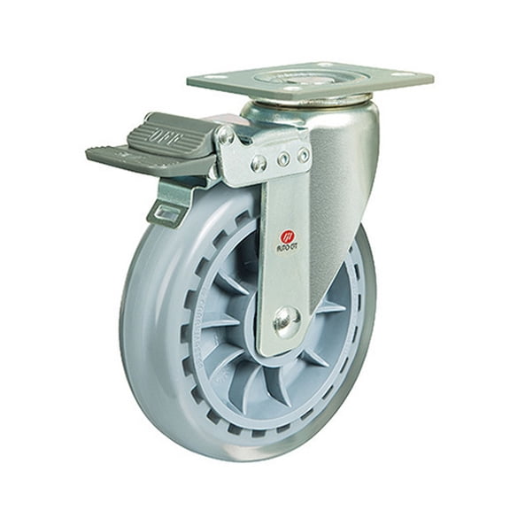 Carrymaster ACLMU-150SFB Medium-Duty Swivel Flange Brake Non-Leveling Caster