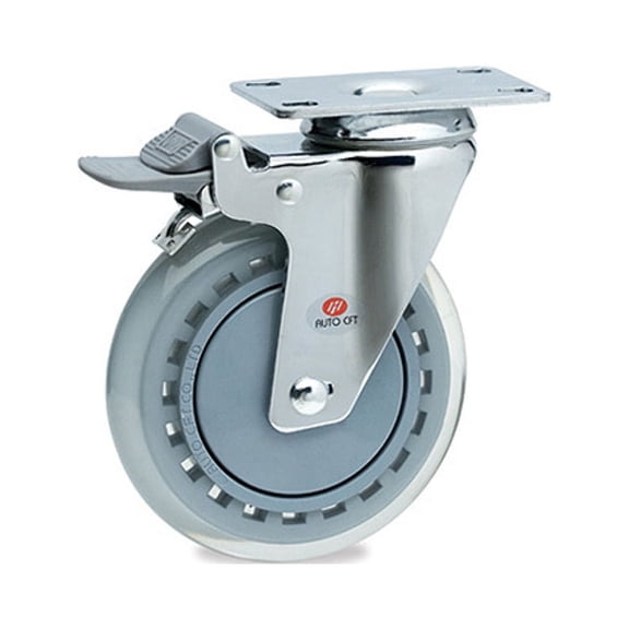 Carrymaster ACLU-100SFB Light-Duty Swivel Flange Brake Non-Leveling Caster