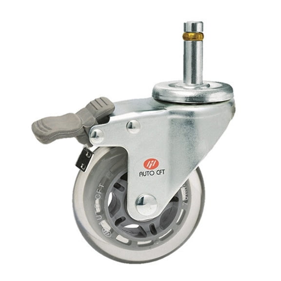 Carrymaster ACSU-76SGRB Light-Duty Swivel Grip Ring Stem Brake Non-Leveling Caster