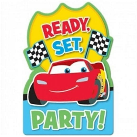 Cars 1st Birthday Invitations w/ Env. (8ct)