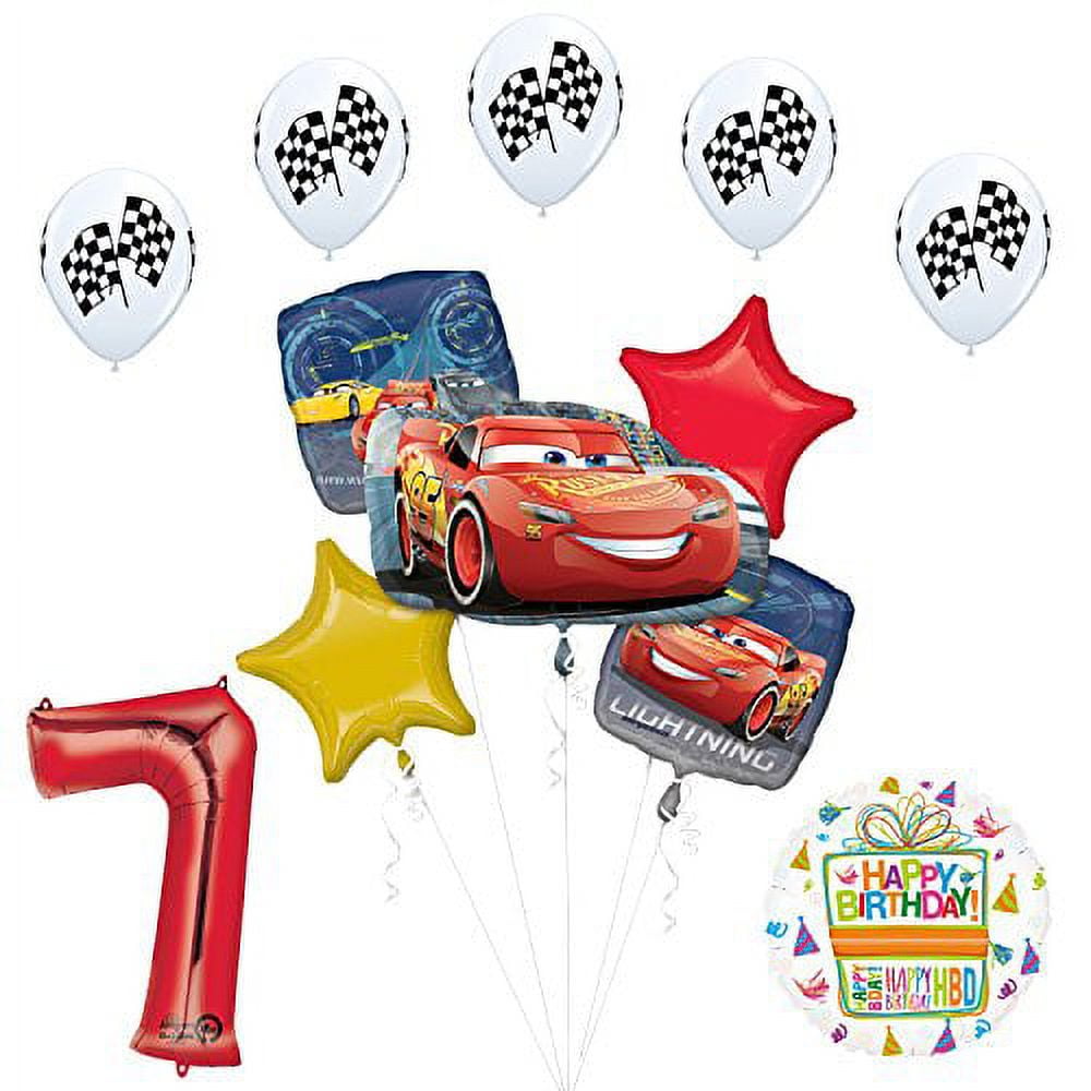 MAYFLOWER PRODUCTS Cars 3 Lighting McQueen 7th Birthday Party Supplies and Balloon Decorations