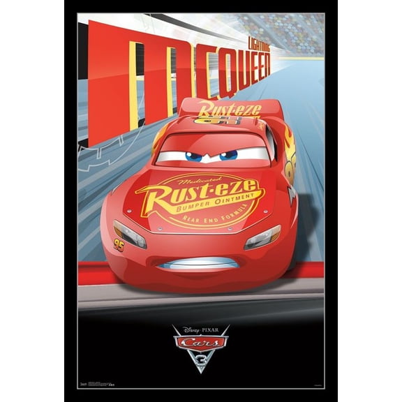 Cars 3 - Lightning Laminated & Framed Poster Print (22 x 34)